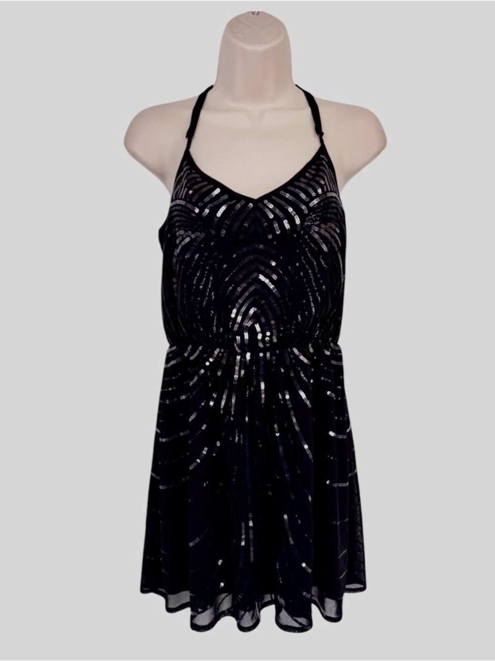 Express Sequined Racerback Dress, Size Medium, Like-New Condition - Picture 2 of 10